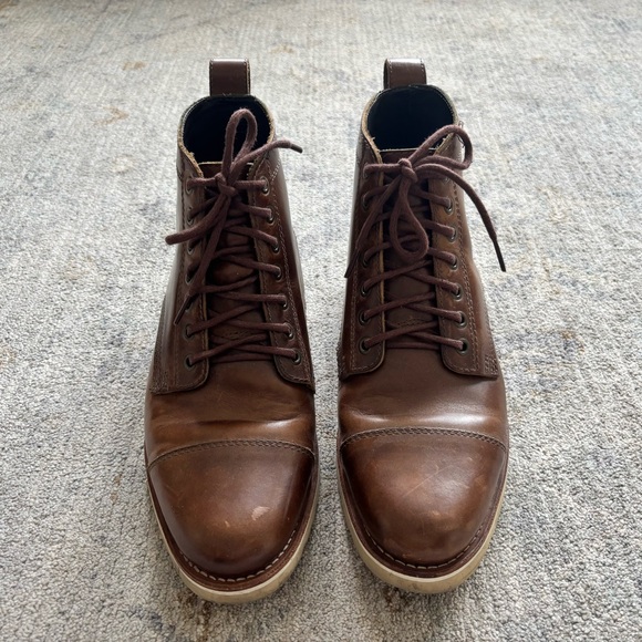 HELM Brown Leather Boots with Durable Design Size 8.5 Stylish Classic Casual - Picture 2 of 8